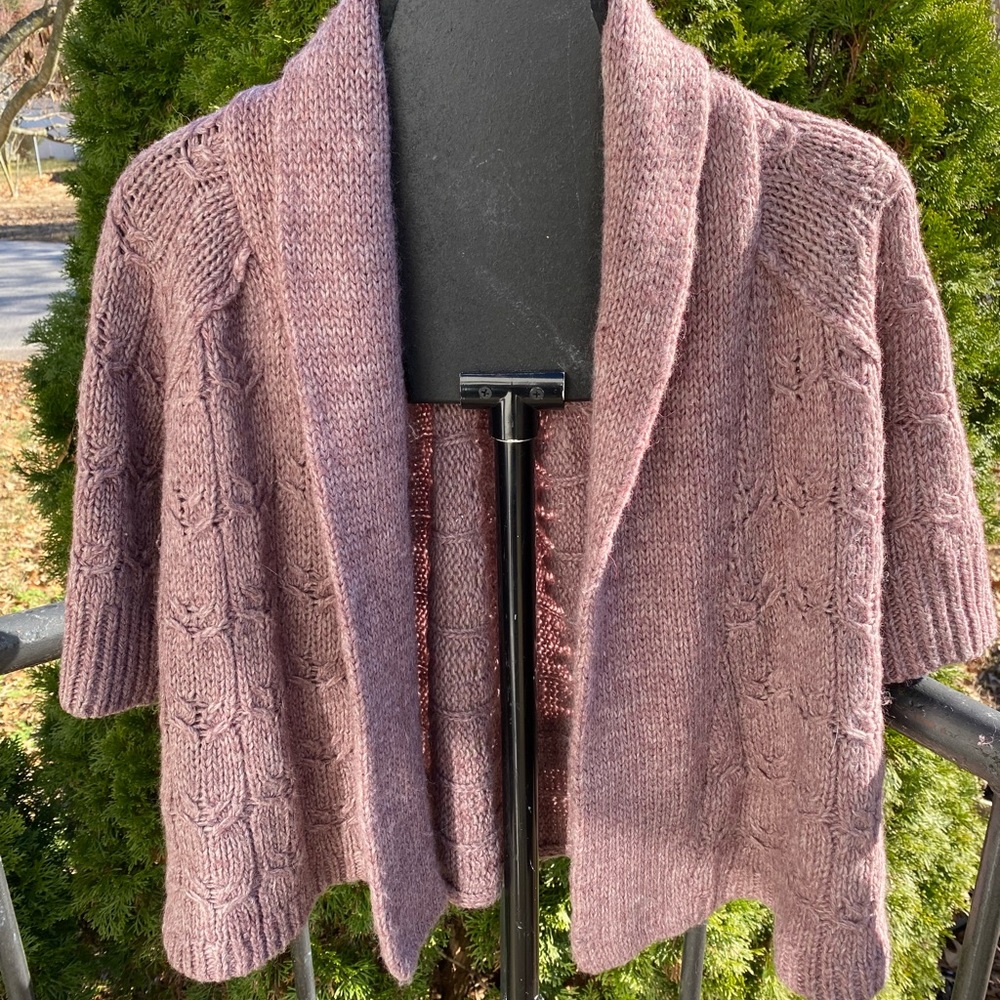 Like new Ann Taylor loft short sleeve cardigan, sweater- lavender color - LG
